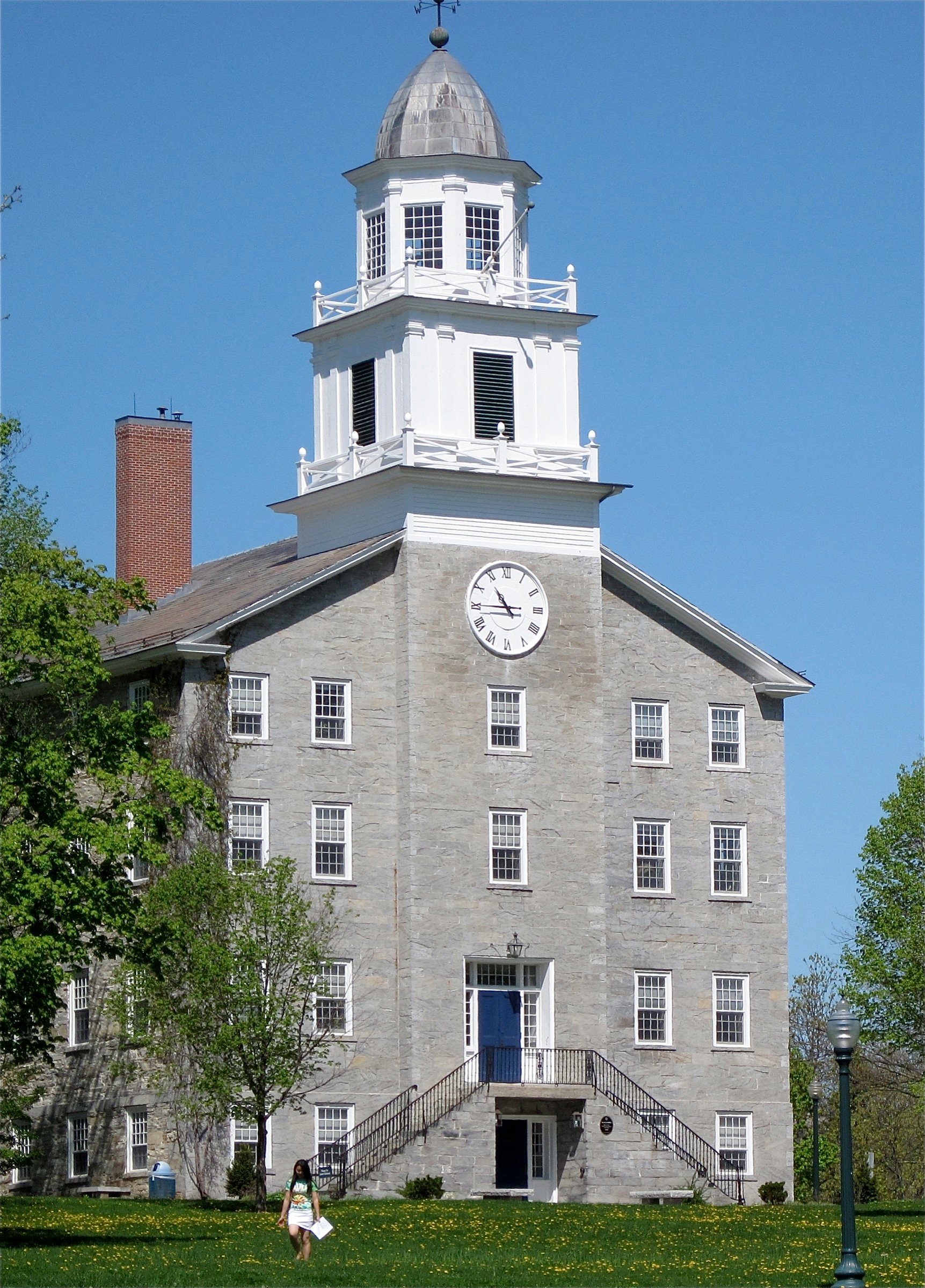 Middlebury College completed the Old Chapel, now an administration building, in 1836. Photo by Alan Levine/CC BY (https://creativecommons.org/licenses/by/2.0)
