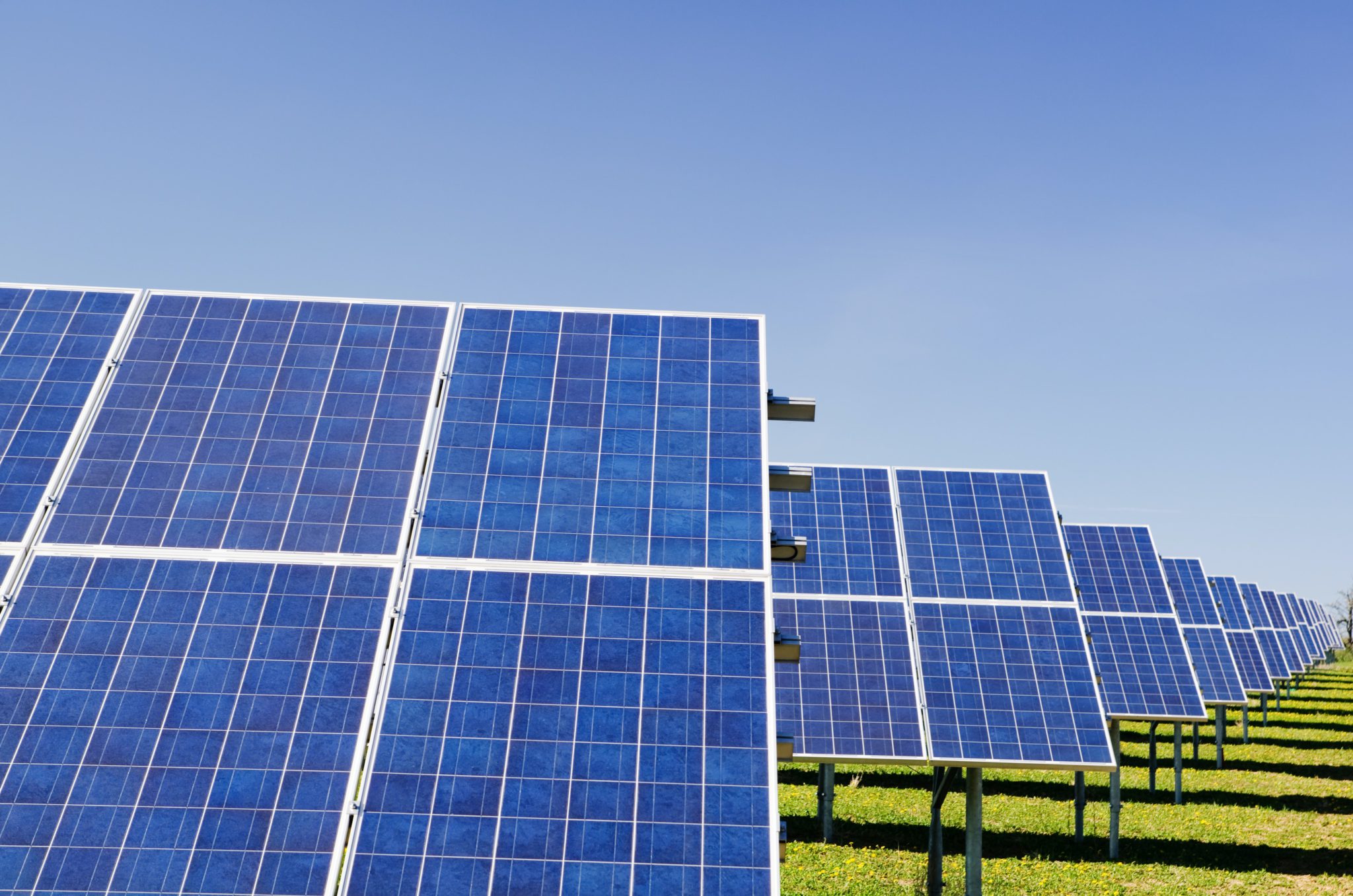 A photo of solar panels. 